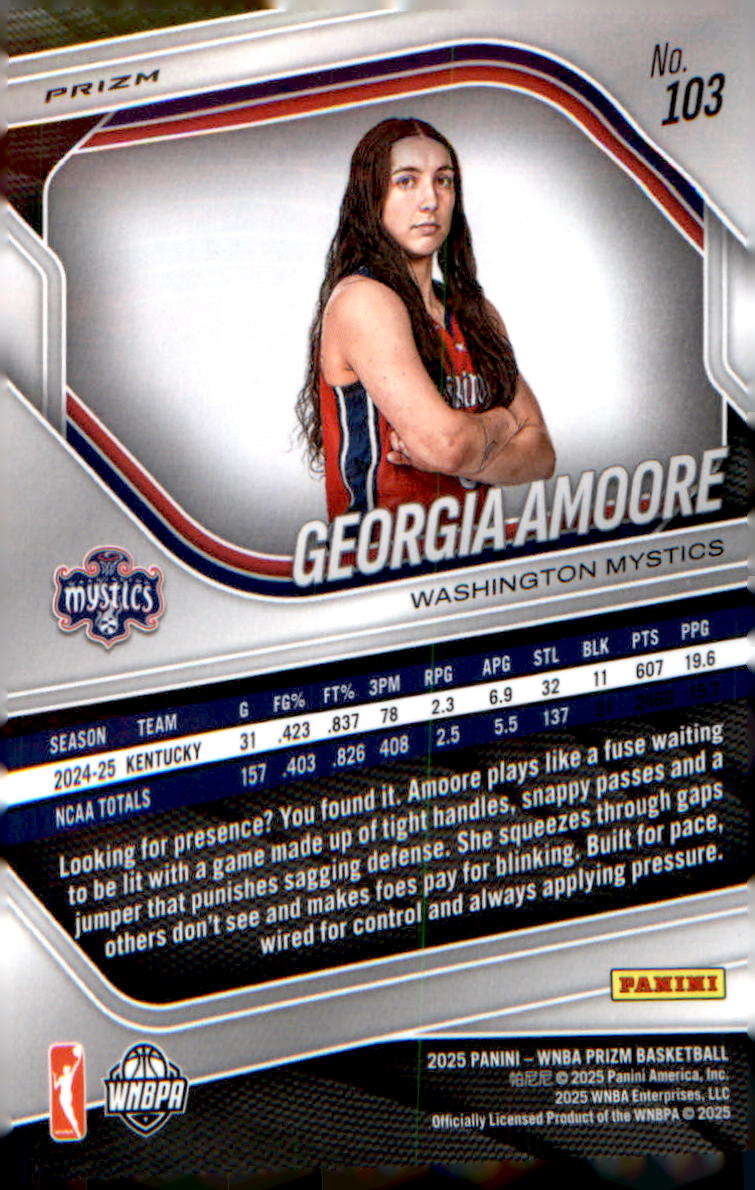 2025 Panini Prizm WNBA White Seismic Prizms #103 Georgia Amoore
