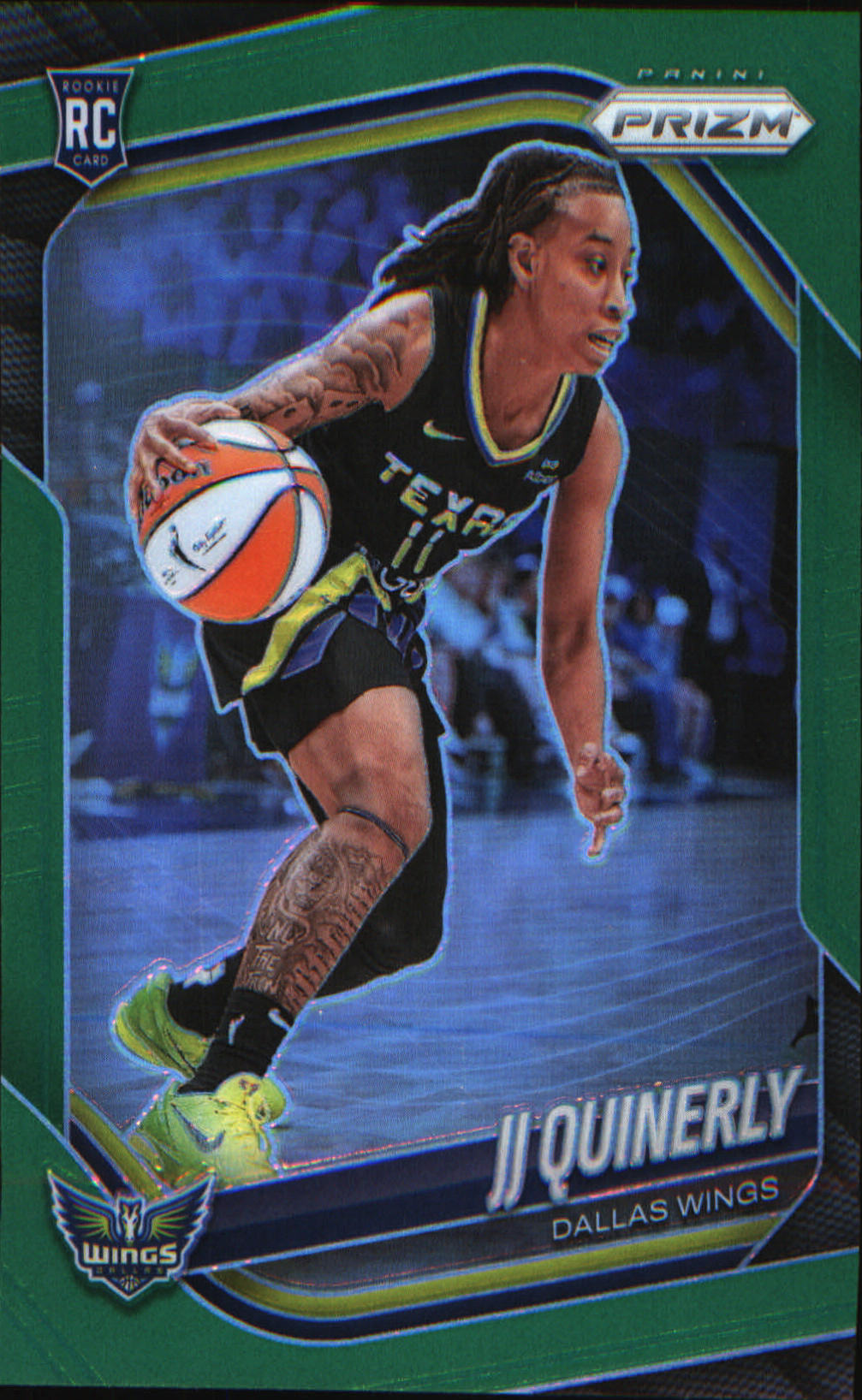2025 Panini Prizm WNBA Green Prizms #95 JJ Quinerly