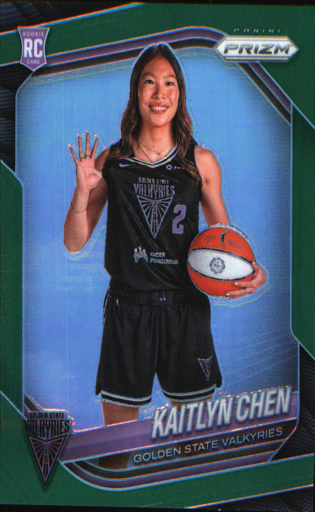 2025 Panini Prizm WNBA Green Prizms #143 Kaitlyn Chen