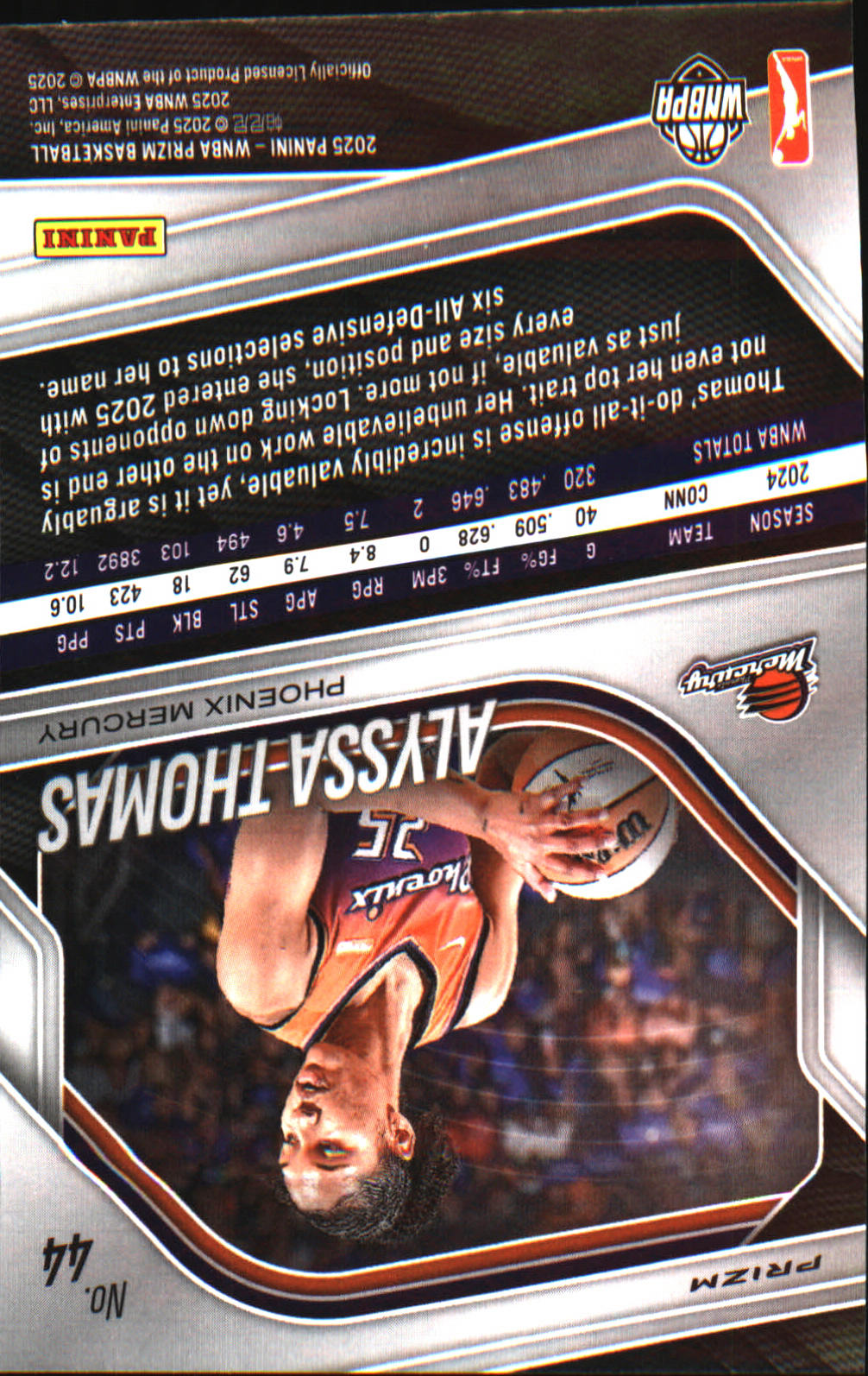 2024 Panini Prizm WNBA Blue Velocity Prizms #44 Alyssa Thomas