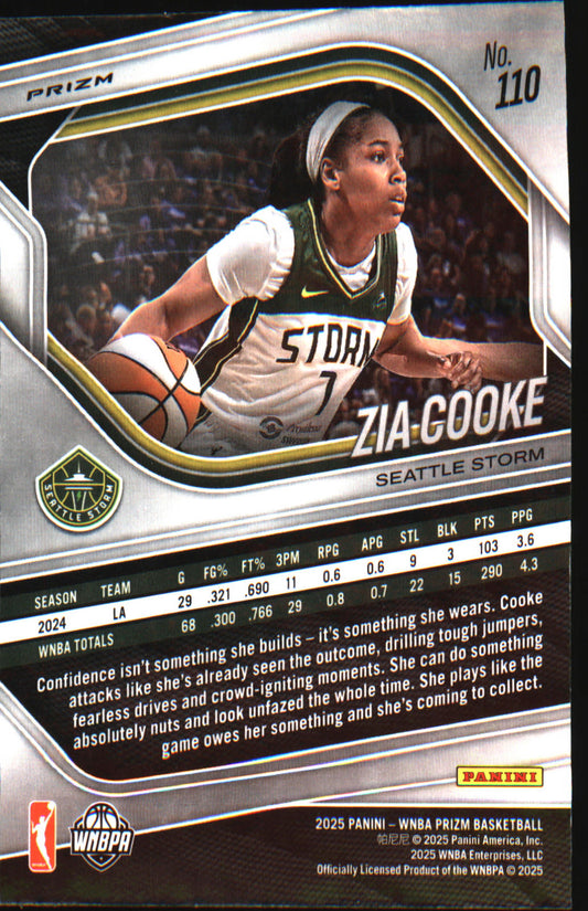 2025 Panini Prizm WNBA Blue Velocity Prizms #110 Zia Cooke
