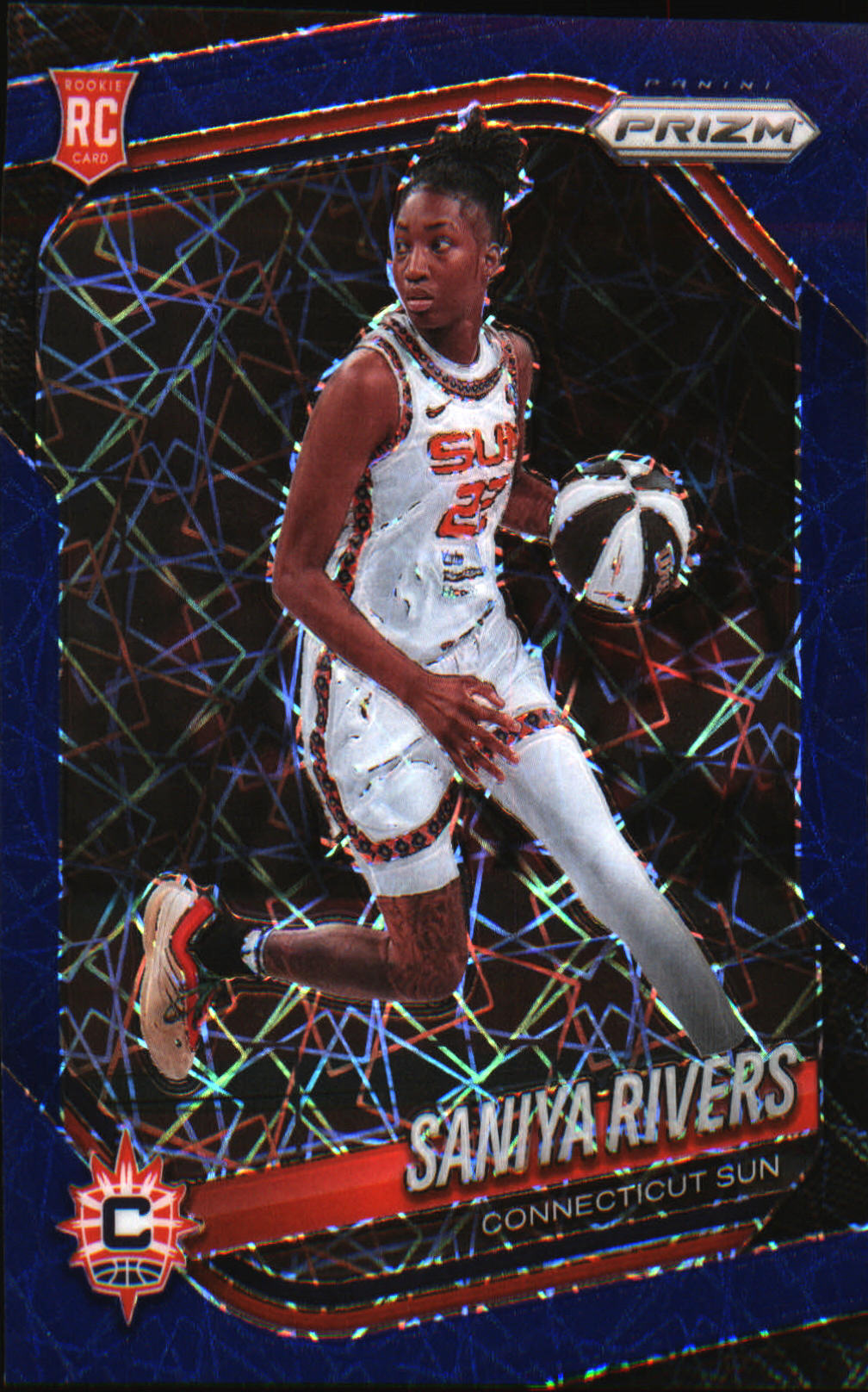 2025 Panini Prizm WNBA Blue Velocity Prizms #131 Saniya Rivers