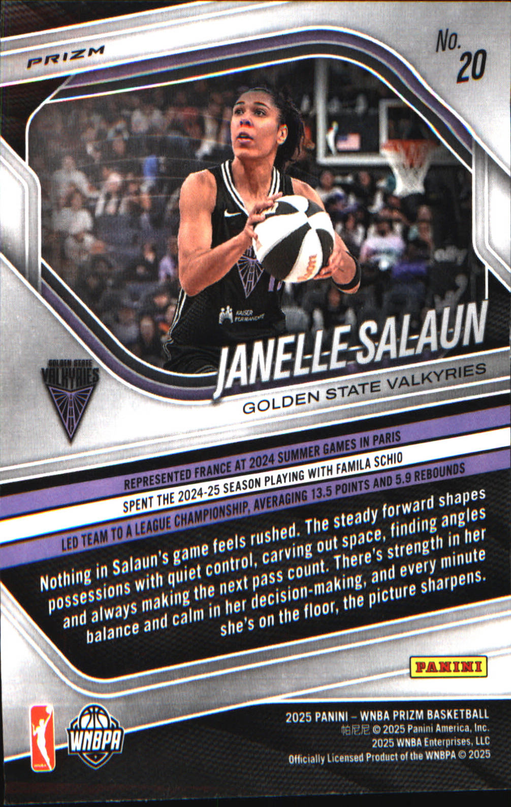 2025 Panini Prizm WNBA Ice Prizm #20 Janelle Salaun