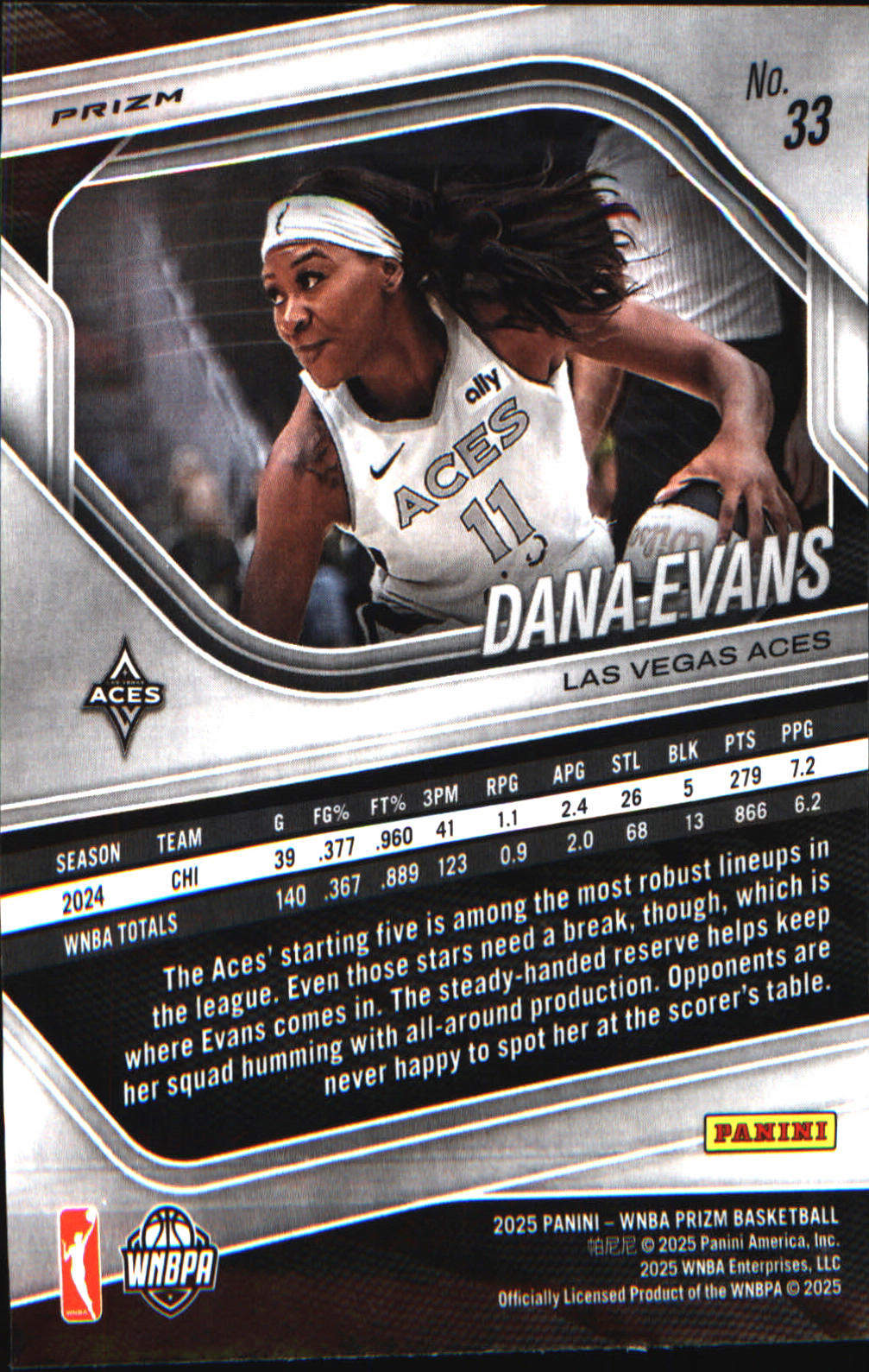 2025 Panini Prizm WNBA Ice Prizm #33 Dana Evans