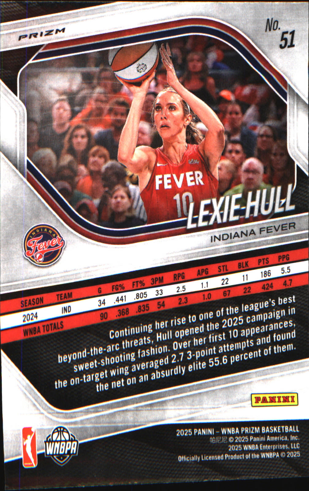 2025 Panini Prizm WNBA Ice Prizm #51 Lexie Hull