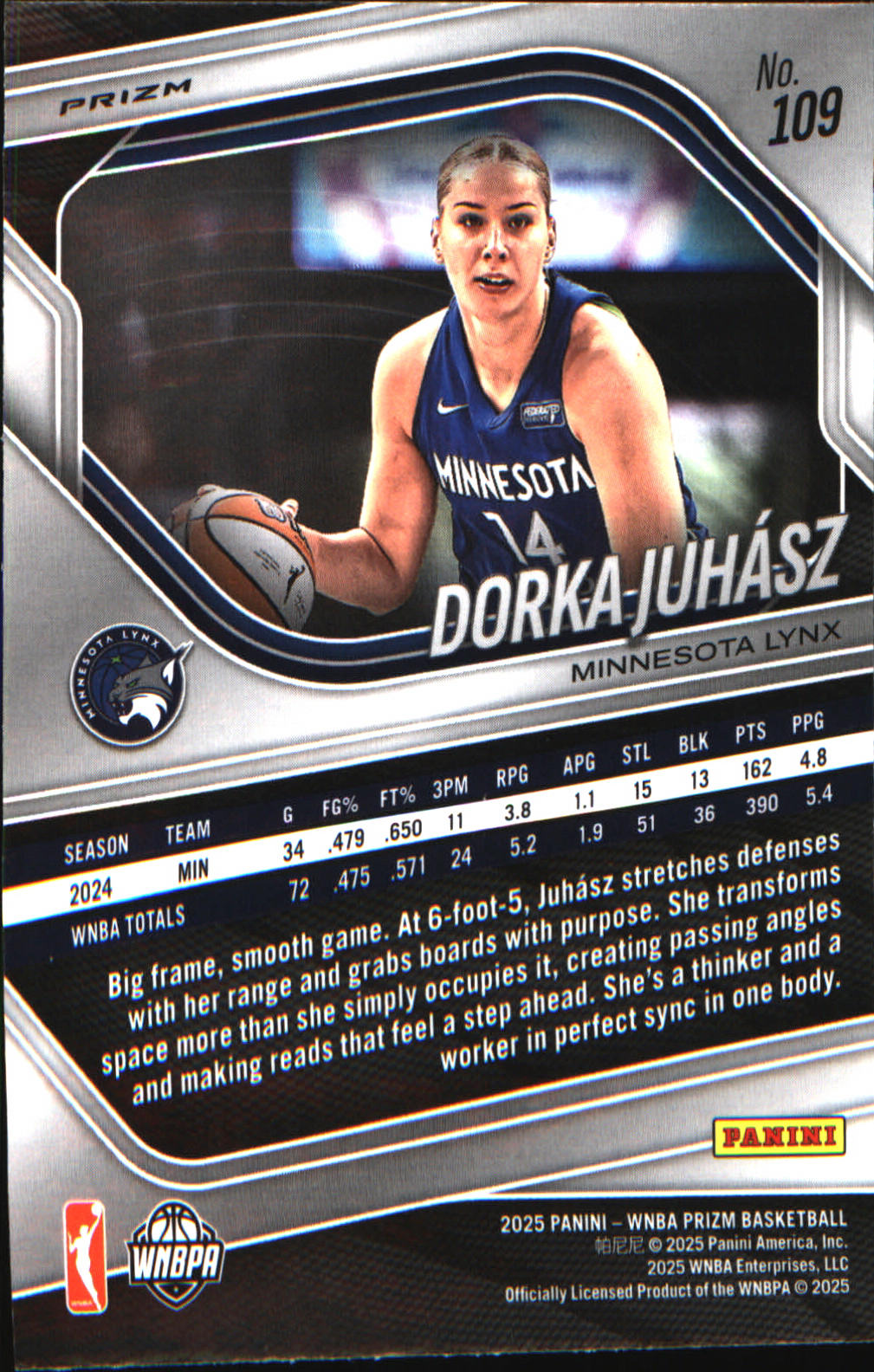 2025 Panini Prizm WNBA Ice Prizm #109 Dorka Juhasz