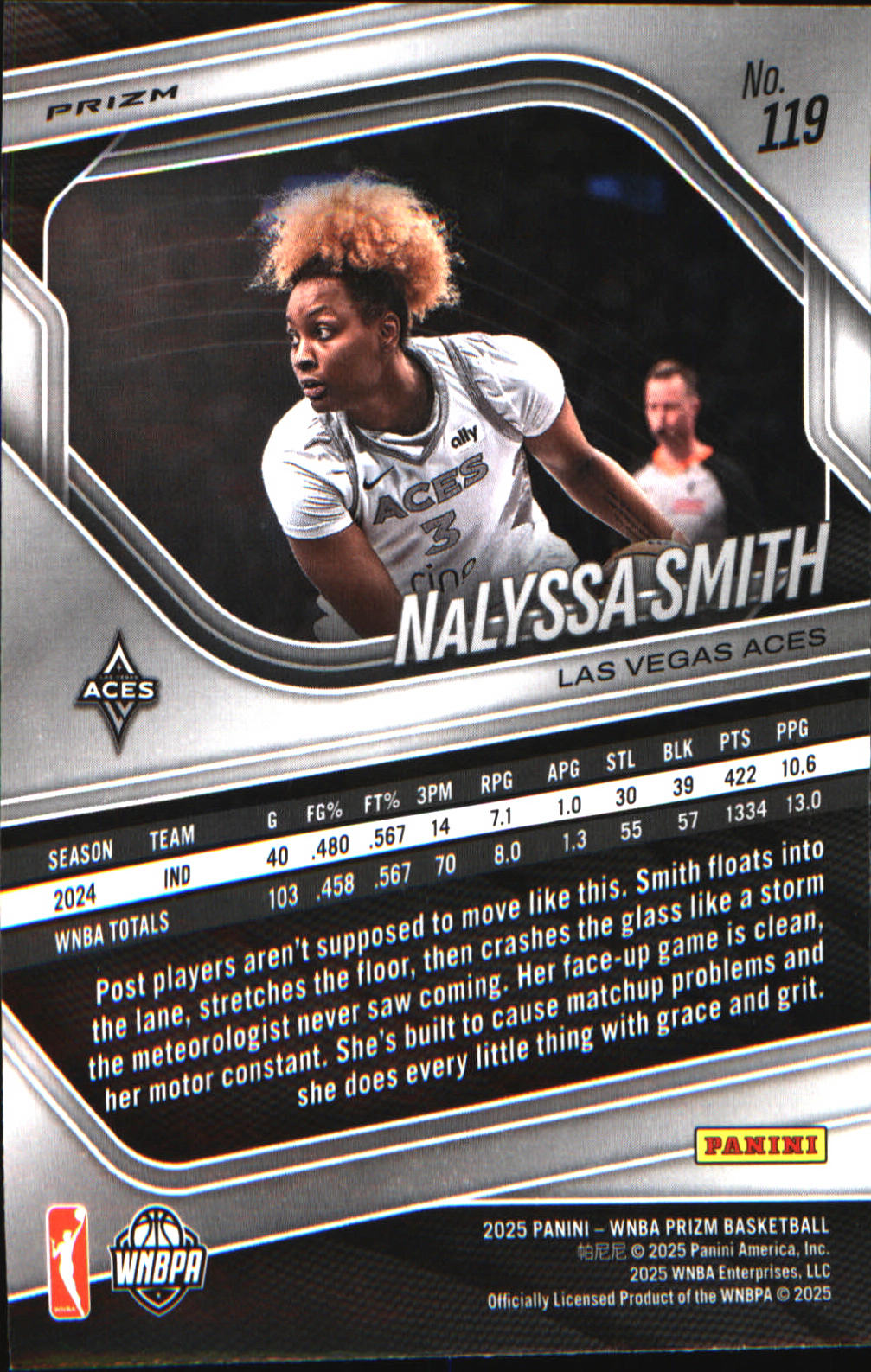 2025 Panini Prizm WNBA Ice Prizms #119 NaLyssa Smith