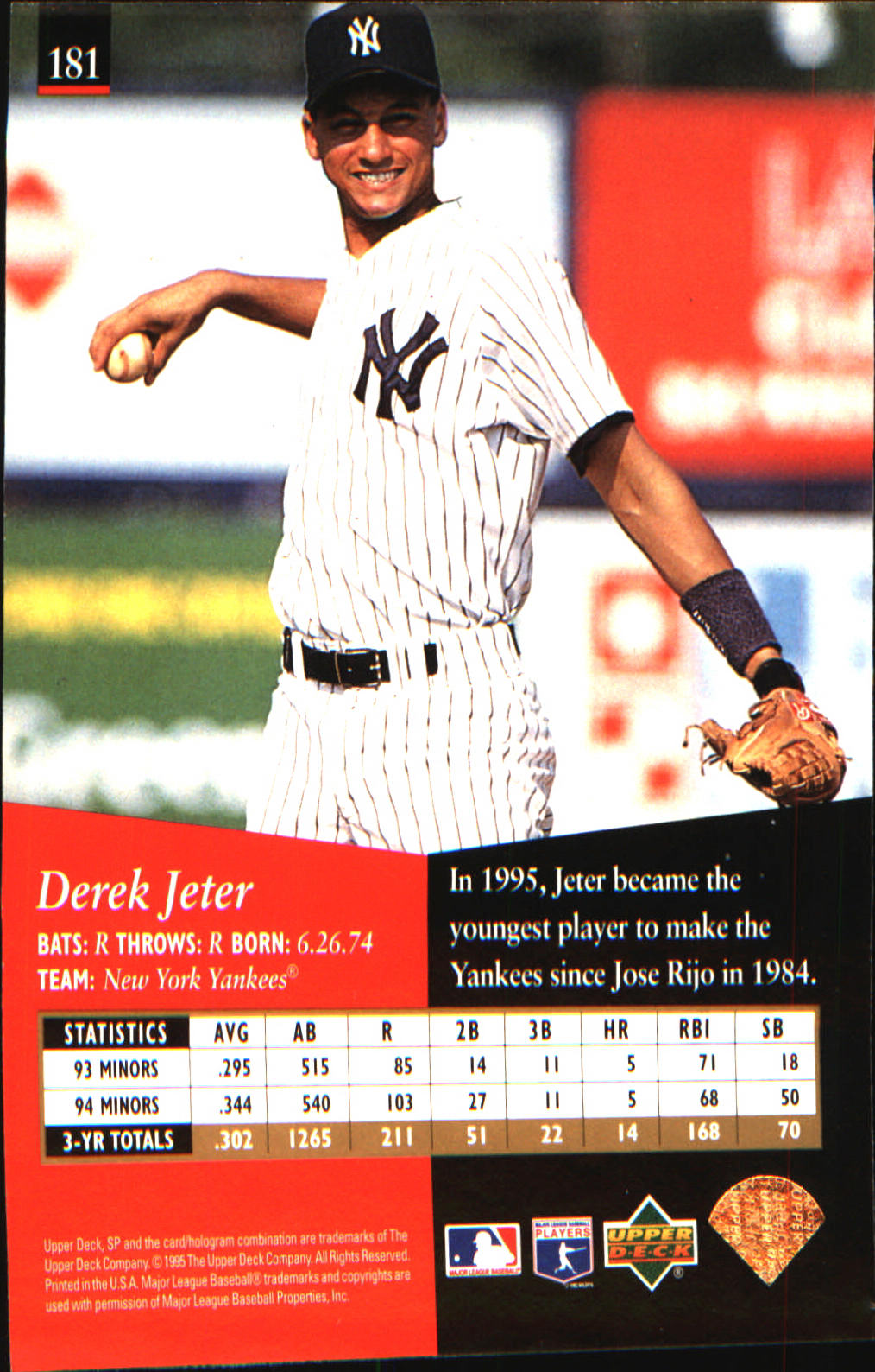 1995 SP #181 Derek Jeter