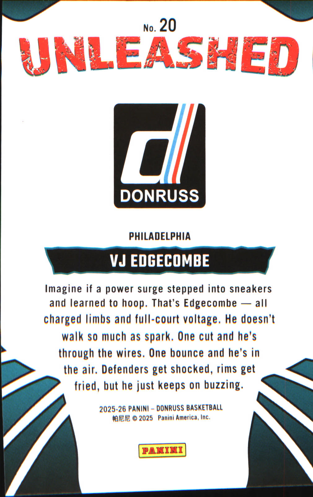 2025-26 Donruss Unleashed #20 VJ Edgecombe