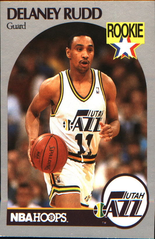 1990 Hoops Team Night Utah Jazz Rookie #293 Delaney Rudd