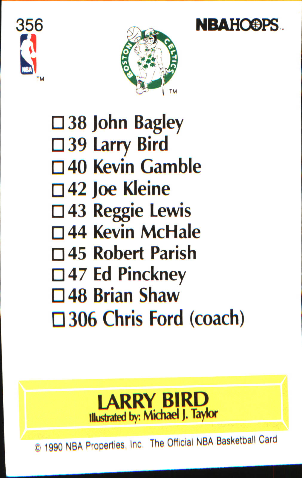 1990-91 Hoops #356 Larry Bird