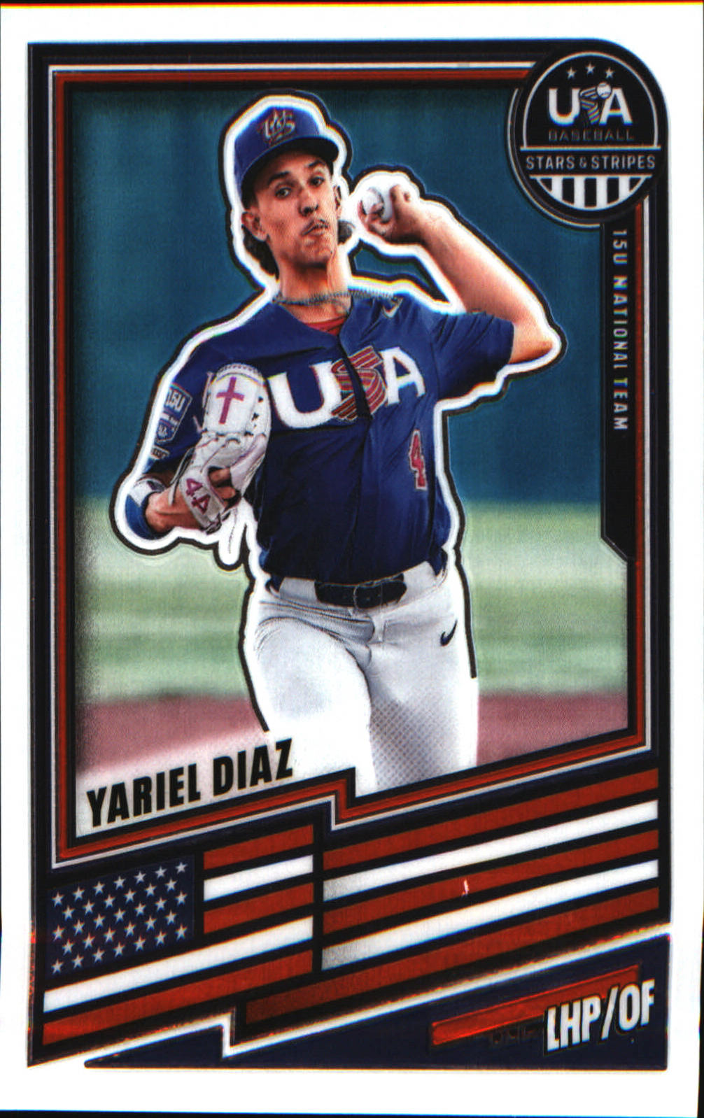 2026 Panini Stars & Stripes Prizm USA Baseball Silver #90 Yariel Diaz