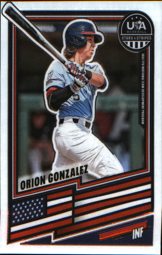 2026 Panini Stars & Stripes Prizm USA Baseball #178 Orion Gonzalez