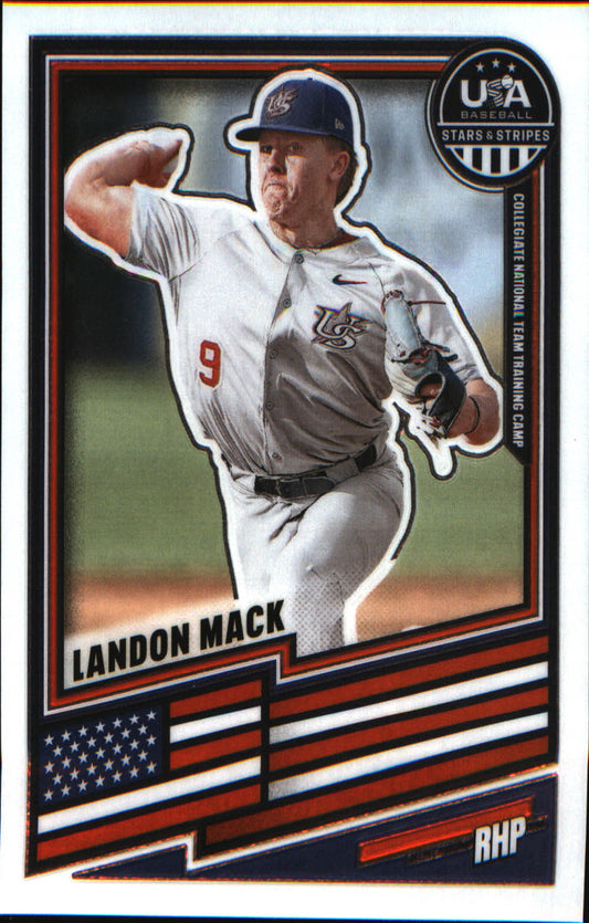 2026 Panini Stars & Stripes Prizm USA Baseball #112 Landon Mack