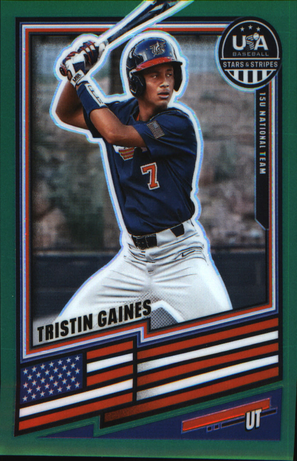 2026 Panini Stars & Stripes Prizm USA Baseball Green #194 Tristin Gaines