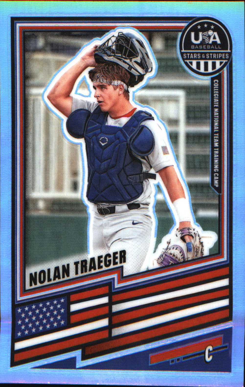2026 Panini Stars & Stripes Prizm USA Baseball Silver #128 Nolan Traeger