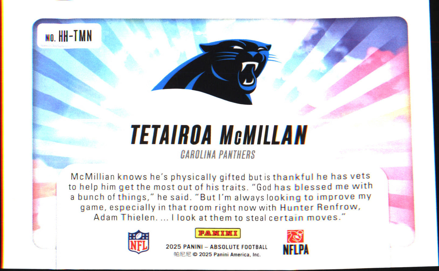 2025 Panini Absolute Hog Heaven #HH-TMN Tetairoa McMillan