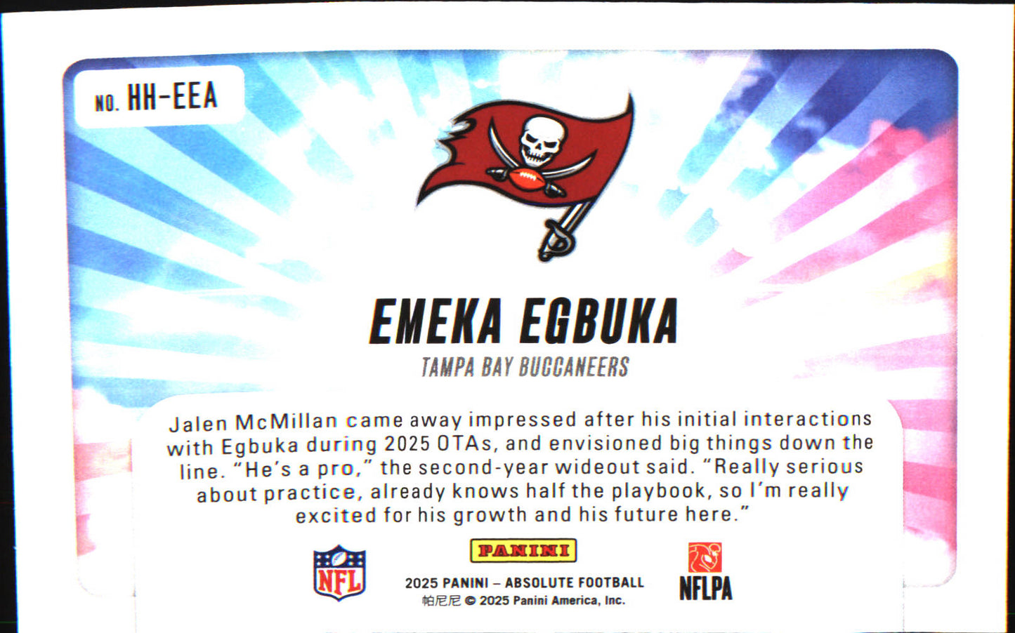 2025 Panini Absolute Hog Heaven #HH-EEA Emeka Egbuka