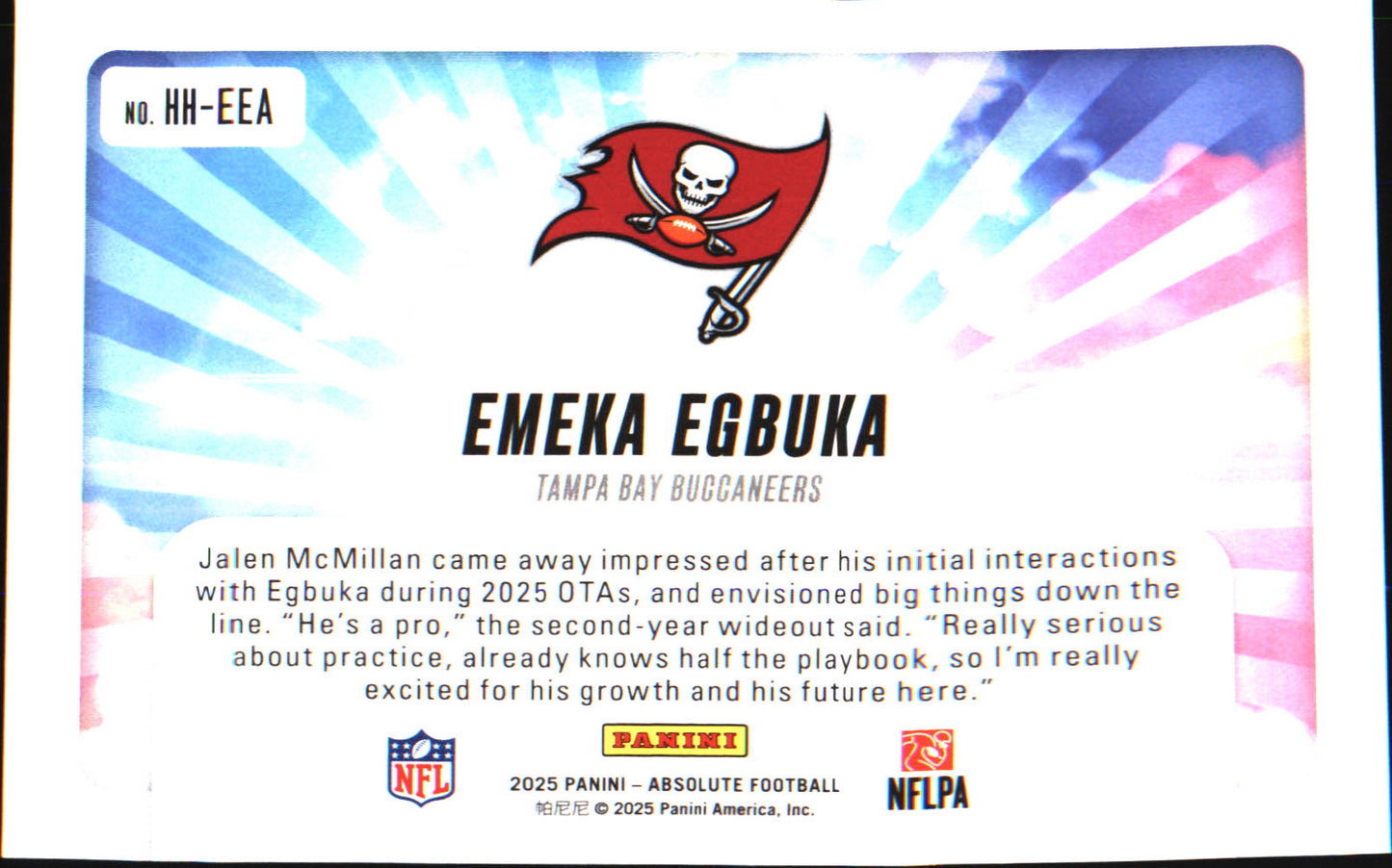 2025 Panini Absolute Hog Heaven #HH-EEA Emeka Egbuka