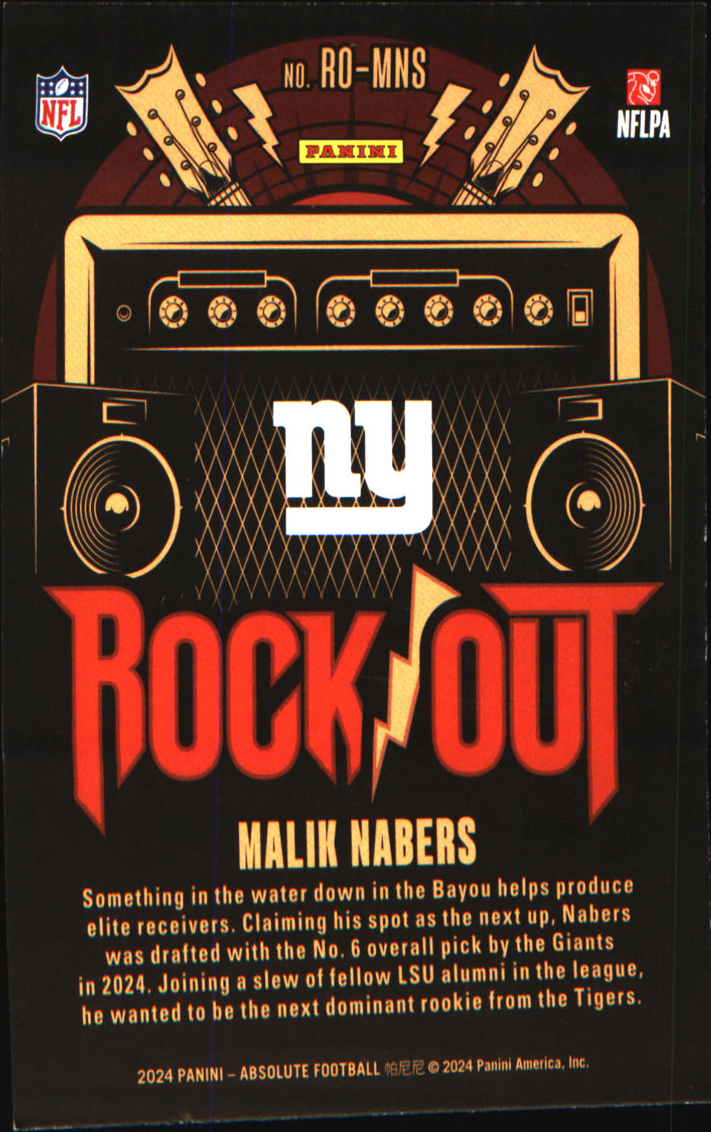 2024 Panini Absolute Rock Out #RO-MNS Malik Nabers