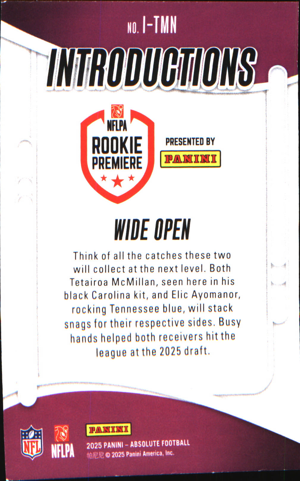 2025 Panini Absolute Introductions #I-TMN Wide Open