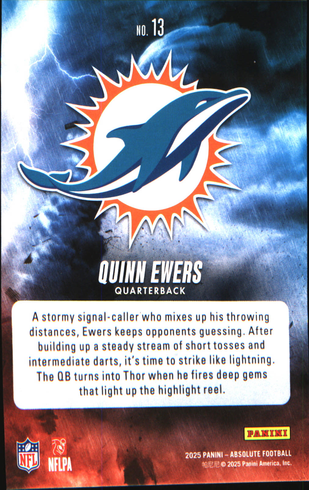 2025 Panini Absolute By Storm #13 Quinn Ewers