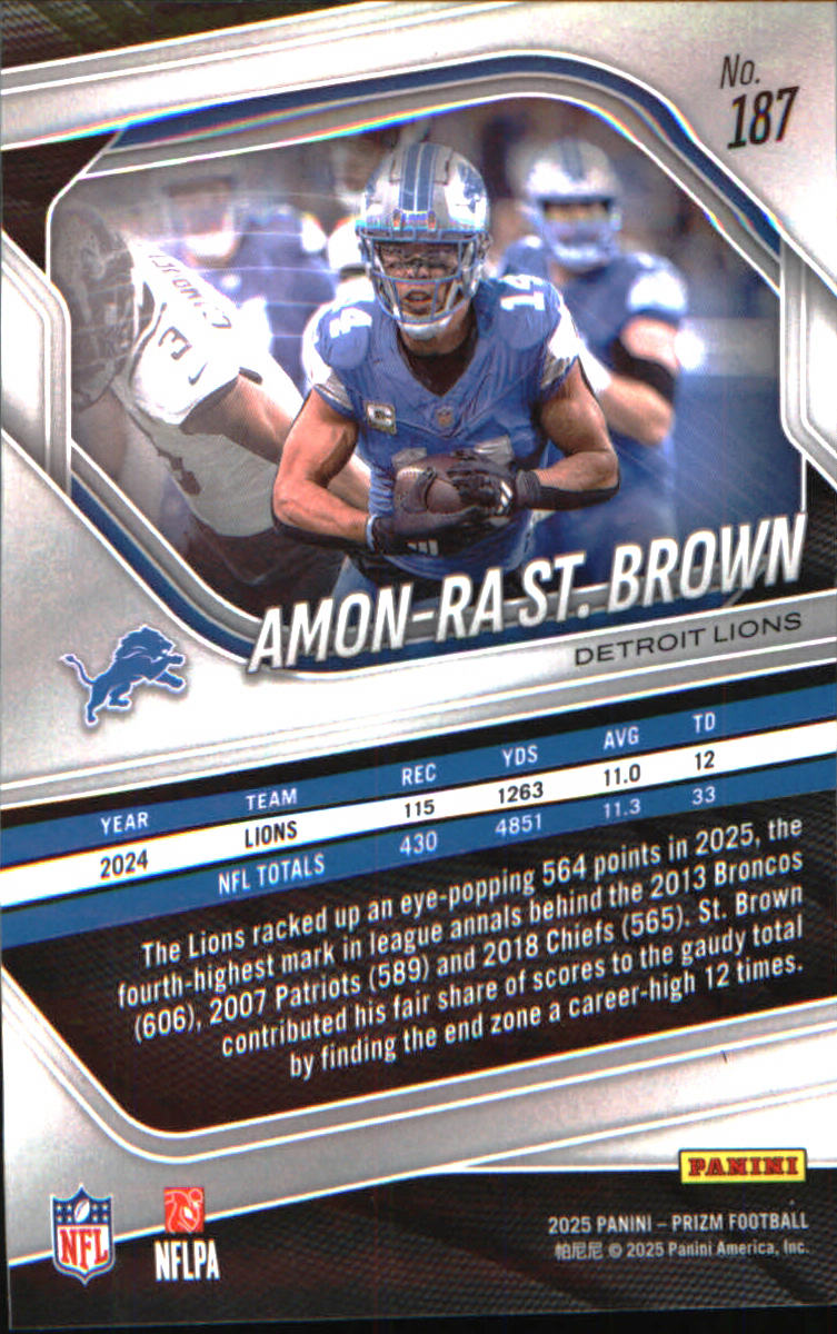 2025 Panini Prizm #187 Amon-Ra St. Brown