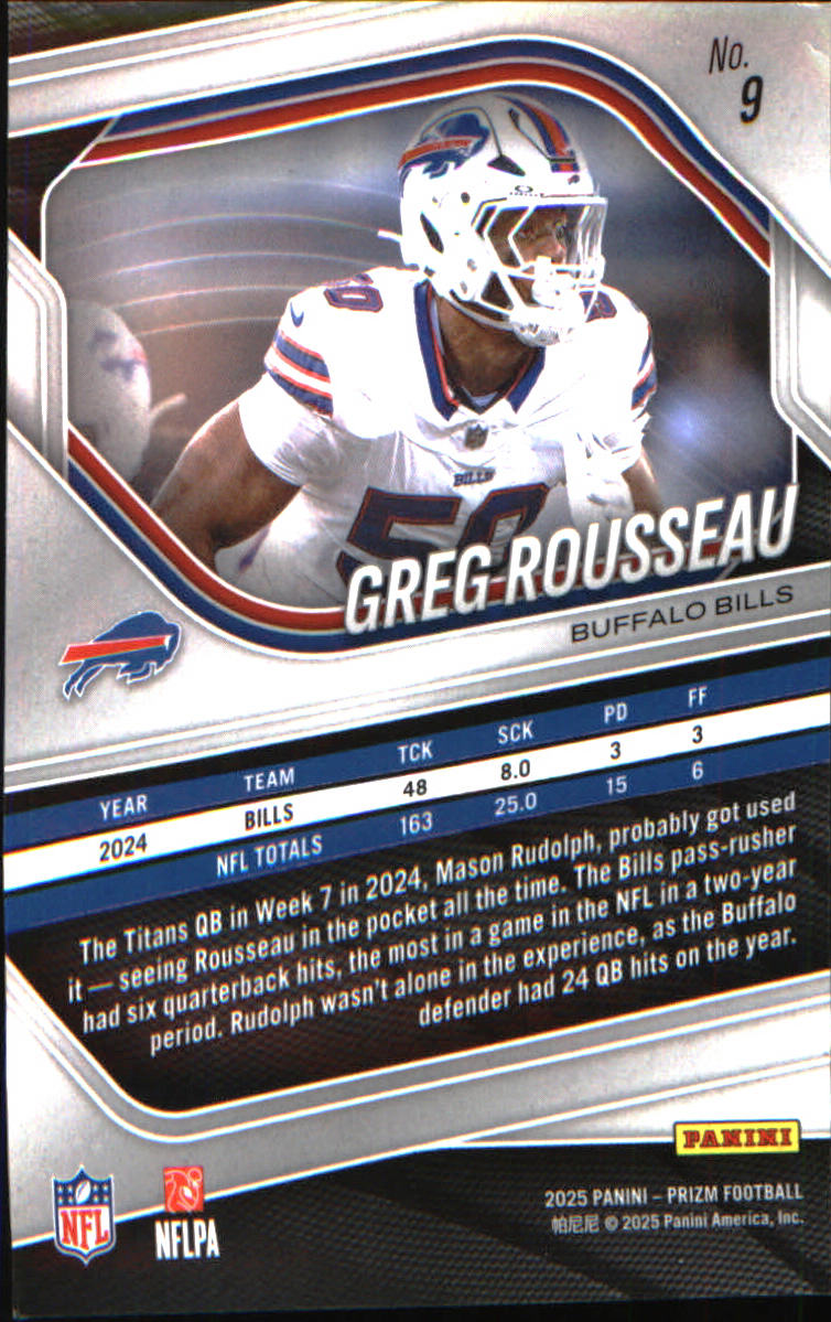 2025 Panini Prizm #9 Greg Rousseau