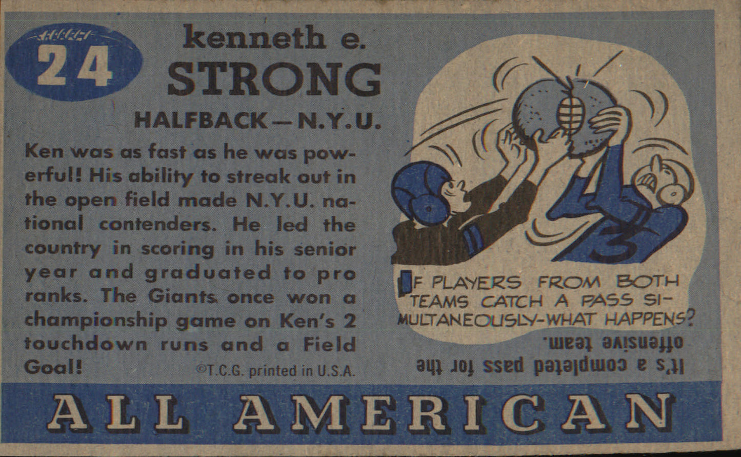 1955 Topps All-American #24 Ken Strong