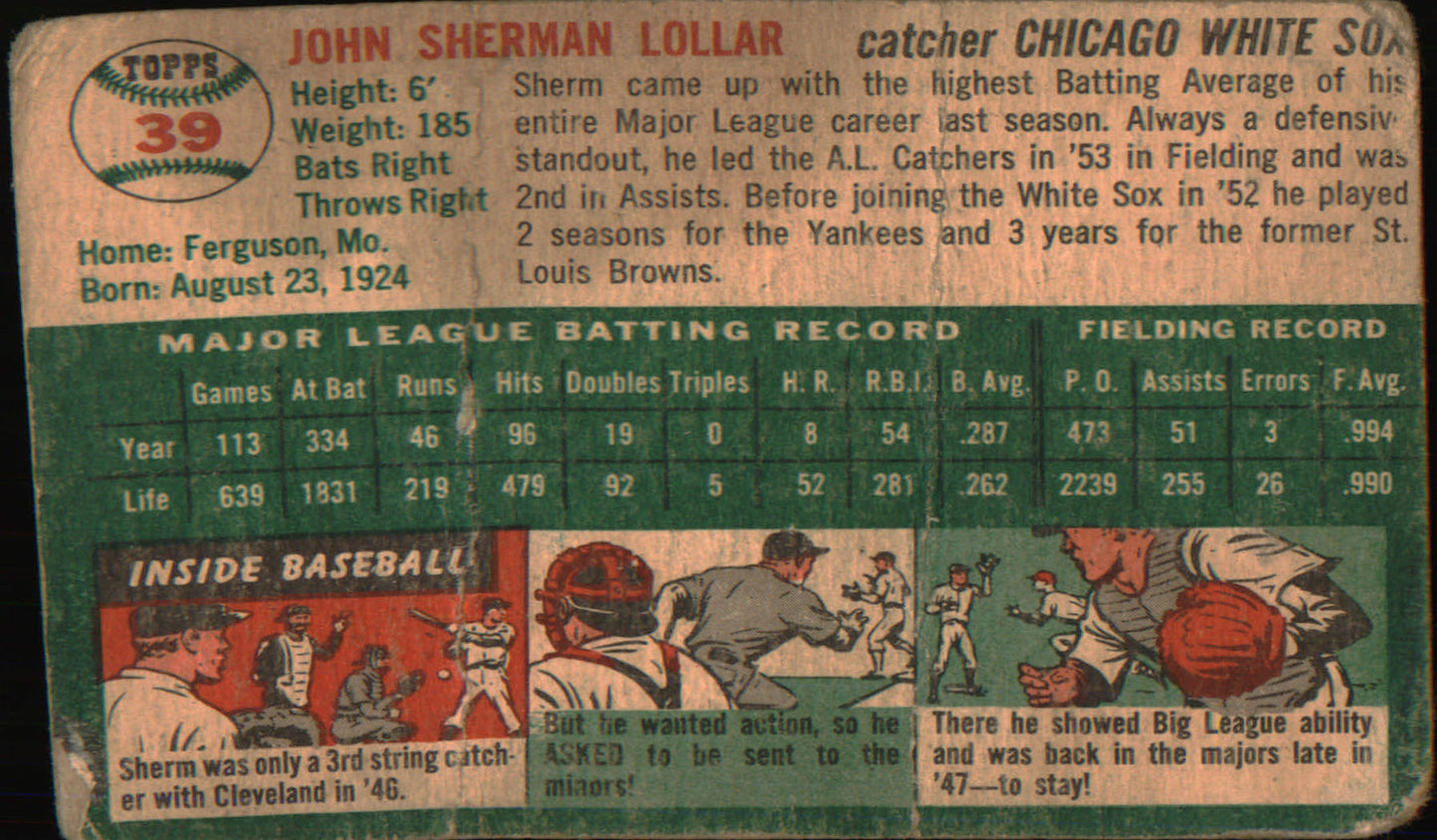 1954 Topps Canadian #39 Sherm Lollar