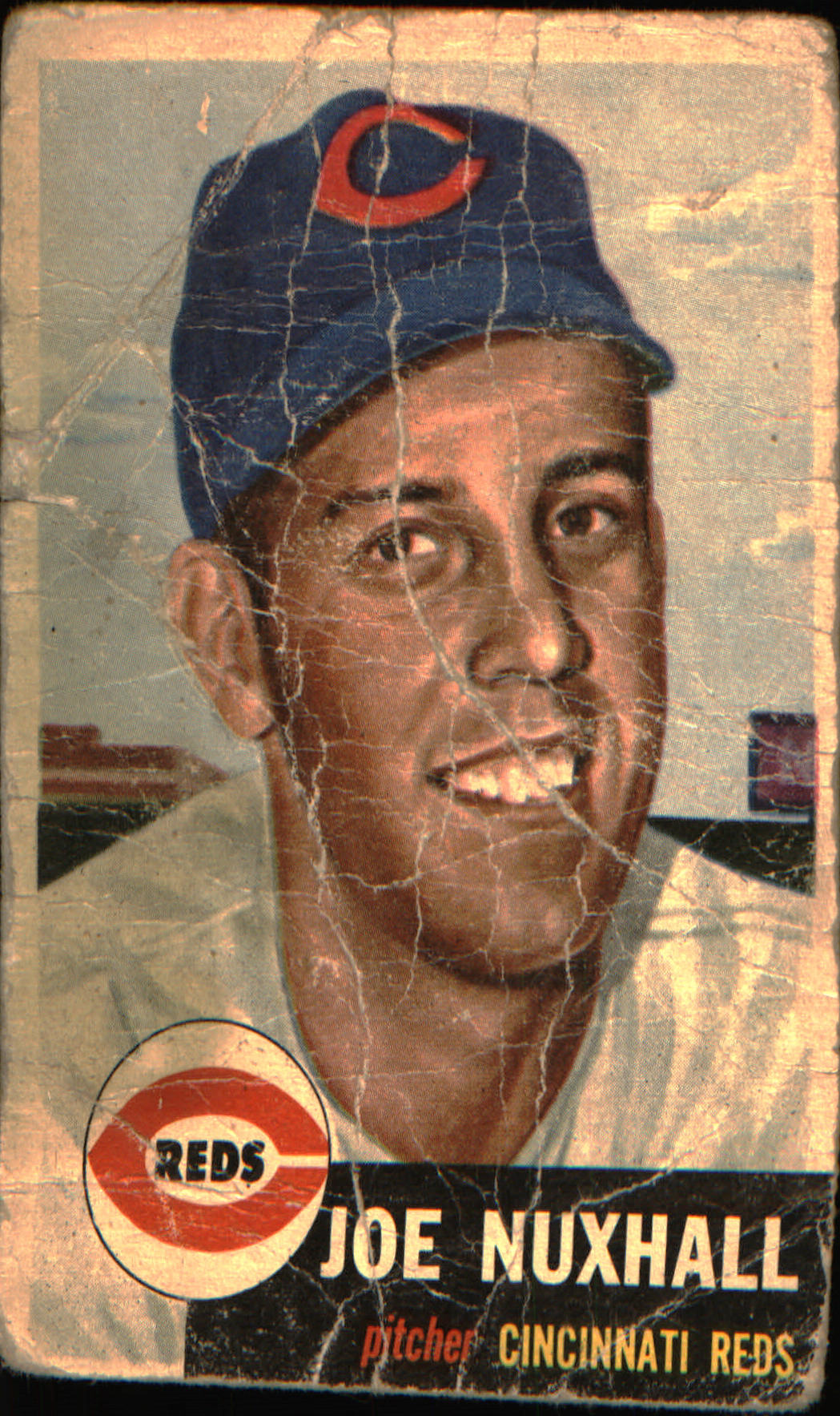 1953 Topps : Bio uses white text #105a Joe Nuxhall