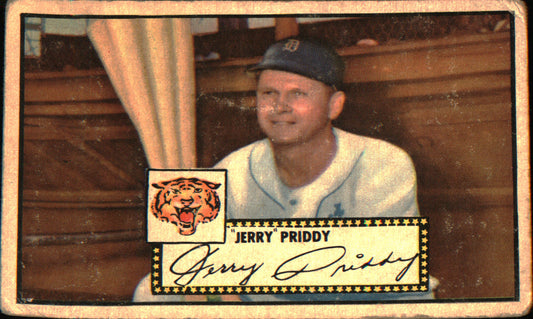 1952 Topps #28 Jerry Priddy - Black Back