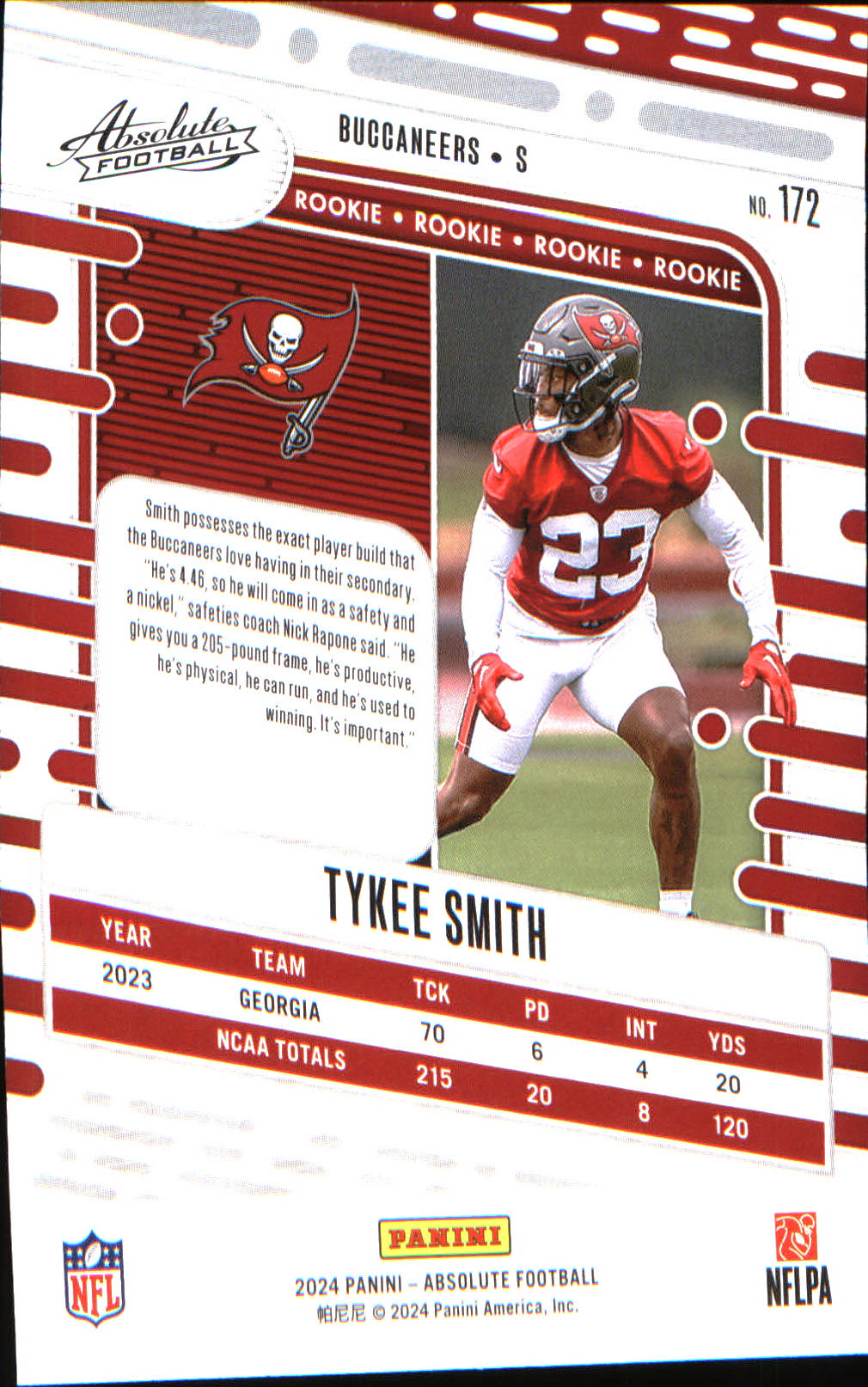 2024 Panini Absolute Retail #172 Tykee Smith Rookie Rookie