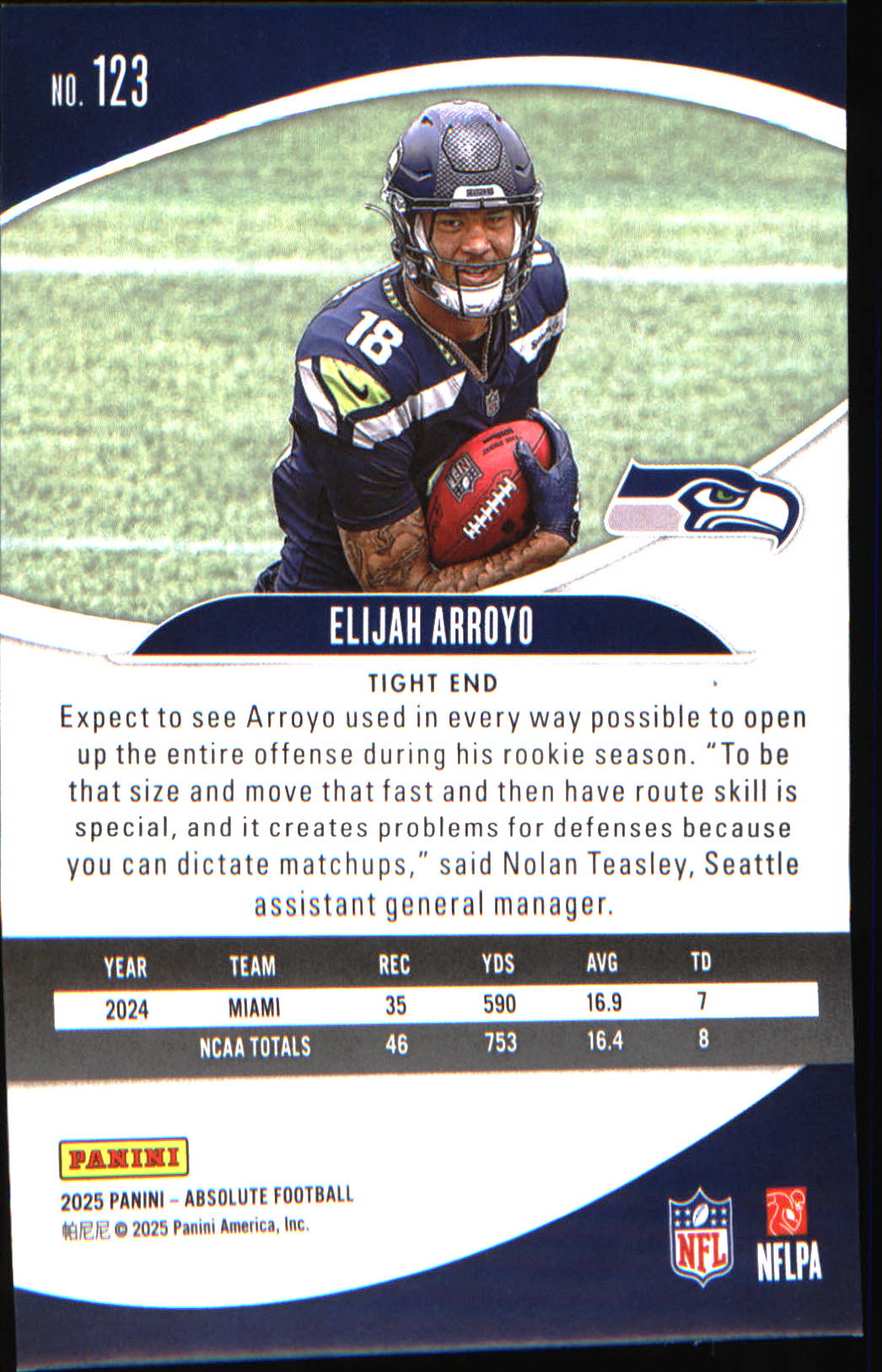 2025 Panini Absolute Retail #123 Elijah Arroyo Rookie Rookie