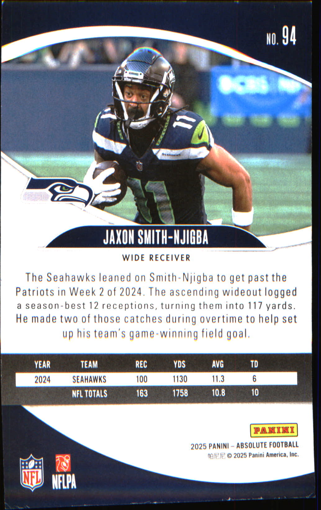 2025 Panini Absolute Retail #94 Jaxon Smith-Njigba