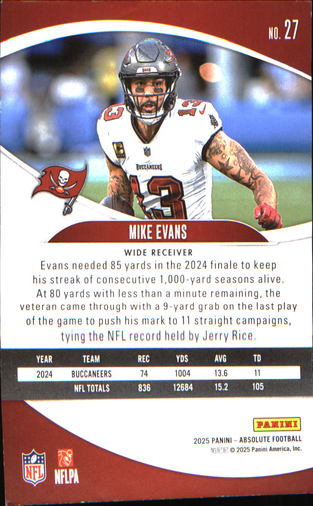 2025 Panini Absolute Retail #27 Mike Evans