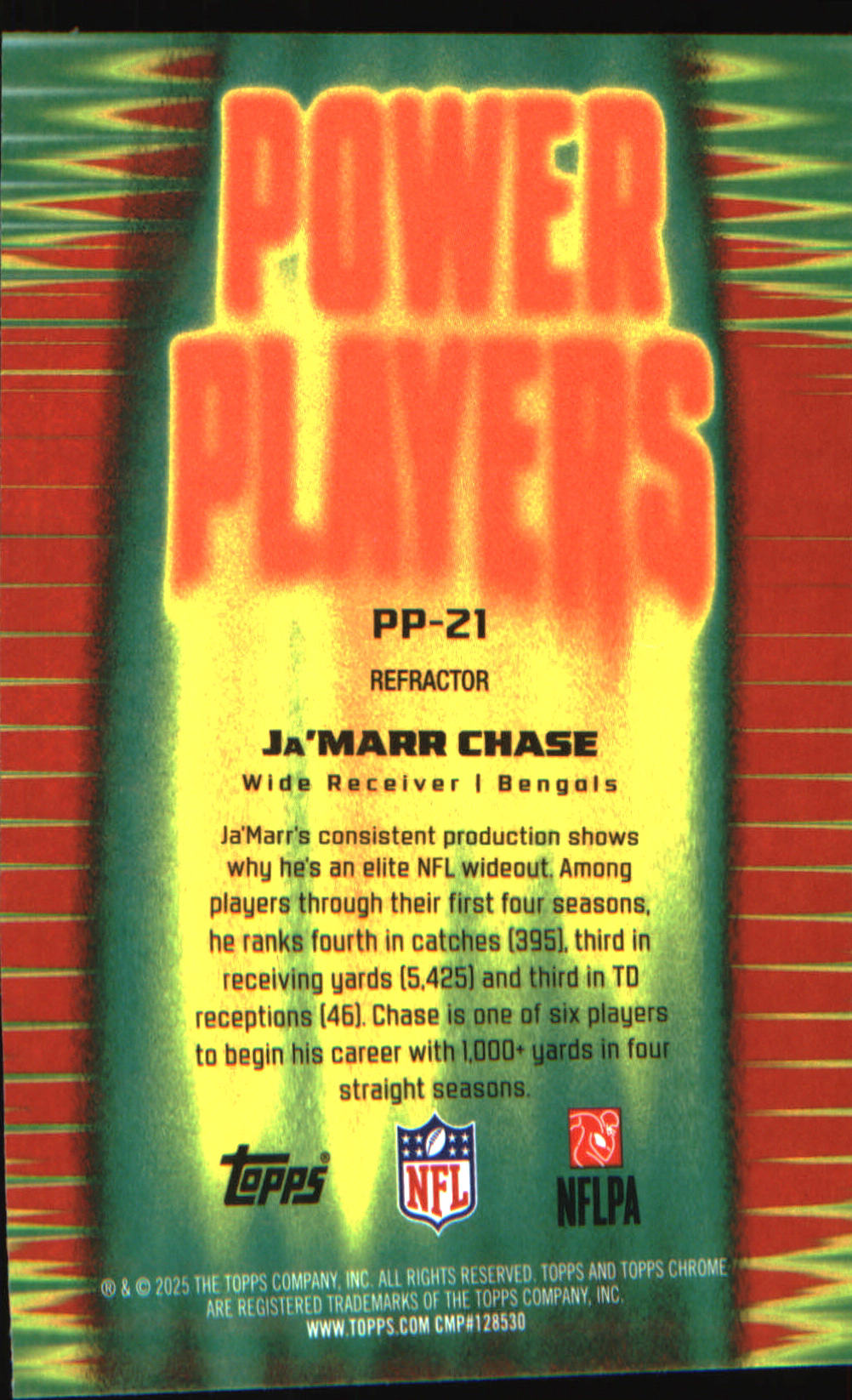 2025 Topps Chrome Power Players Refractor #PP-21 Ja'Marr Chase