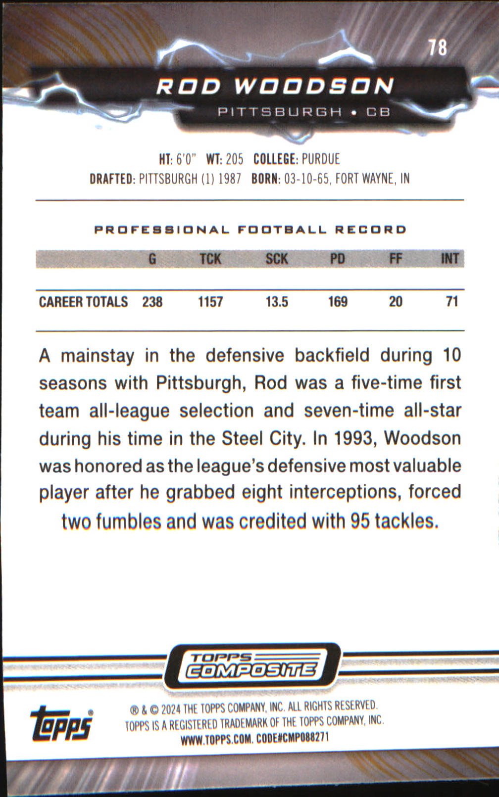 2023 Topps Composite #78 Rod Woodson