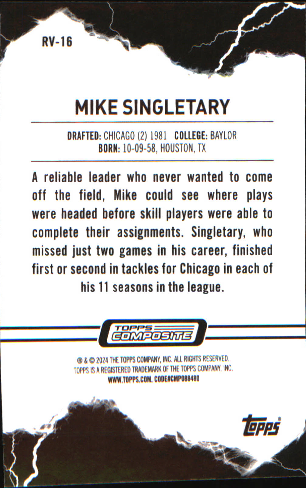 2023 Topps Composite Resurgence Voltaic #RV-16 Mike Singletary