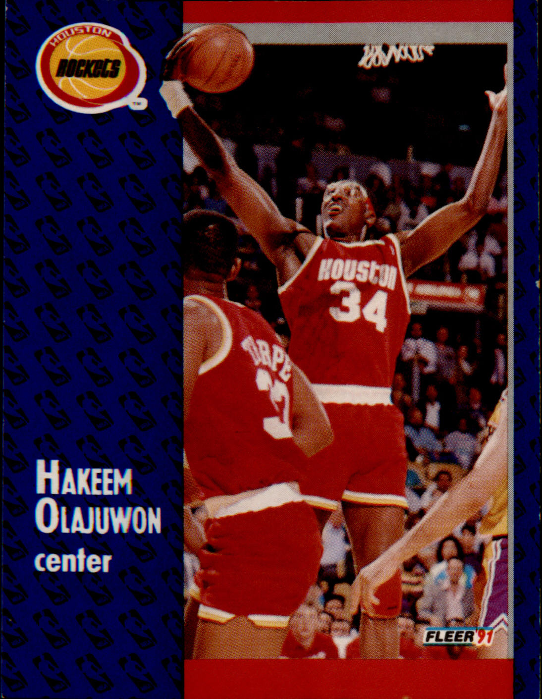 1991-92 Fleer #77 Hakeem Olajuwon
