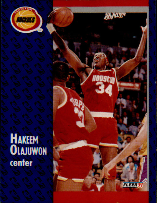 1991-92 Fleer #77 Hakeem Olajuwon