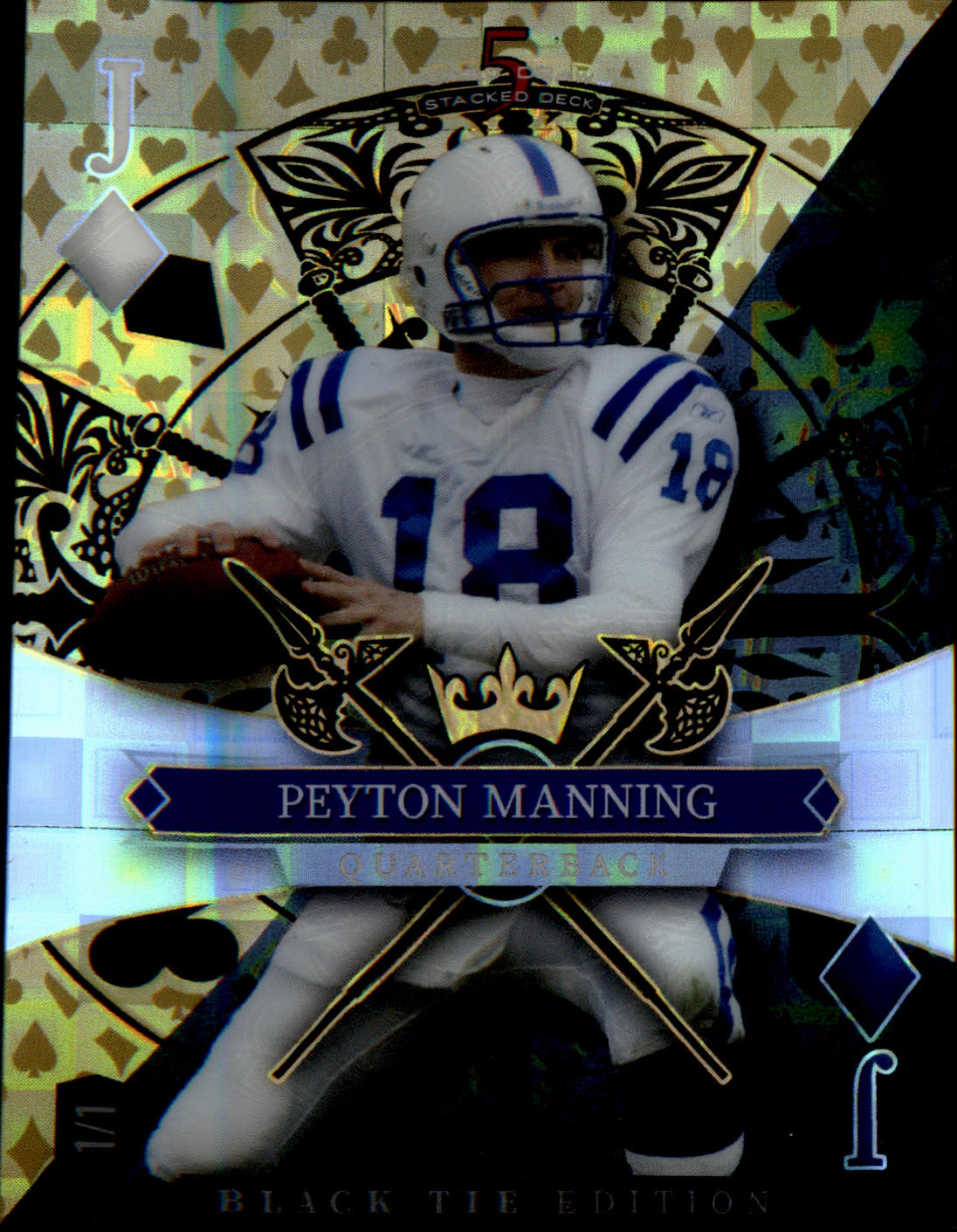 2026 Wild Card 5 Card Draw Stacked Deck Black Tie #SDJD-PMN Peyton Manning 1/1