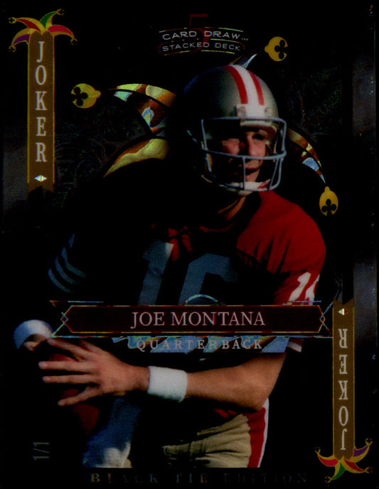 2026 Wild Card 5 Card Draw Stacked Deck Black Tie Edtn #SDJJ-JMN Joe Montana 1/1