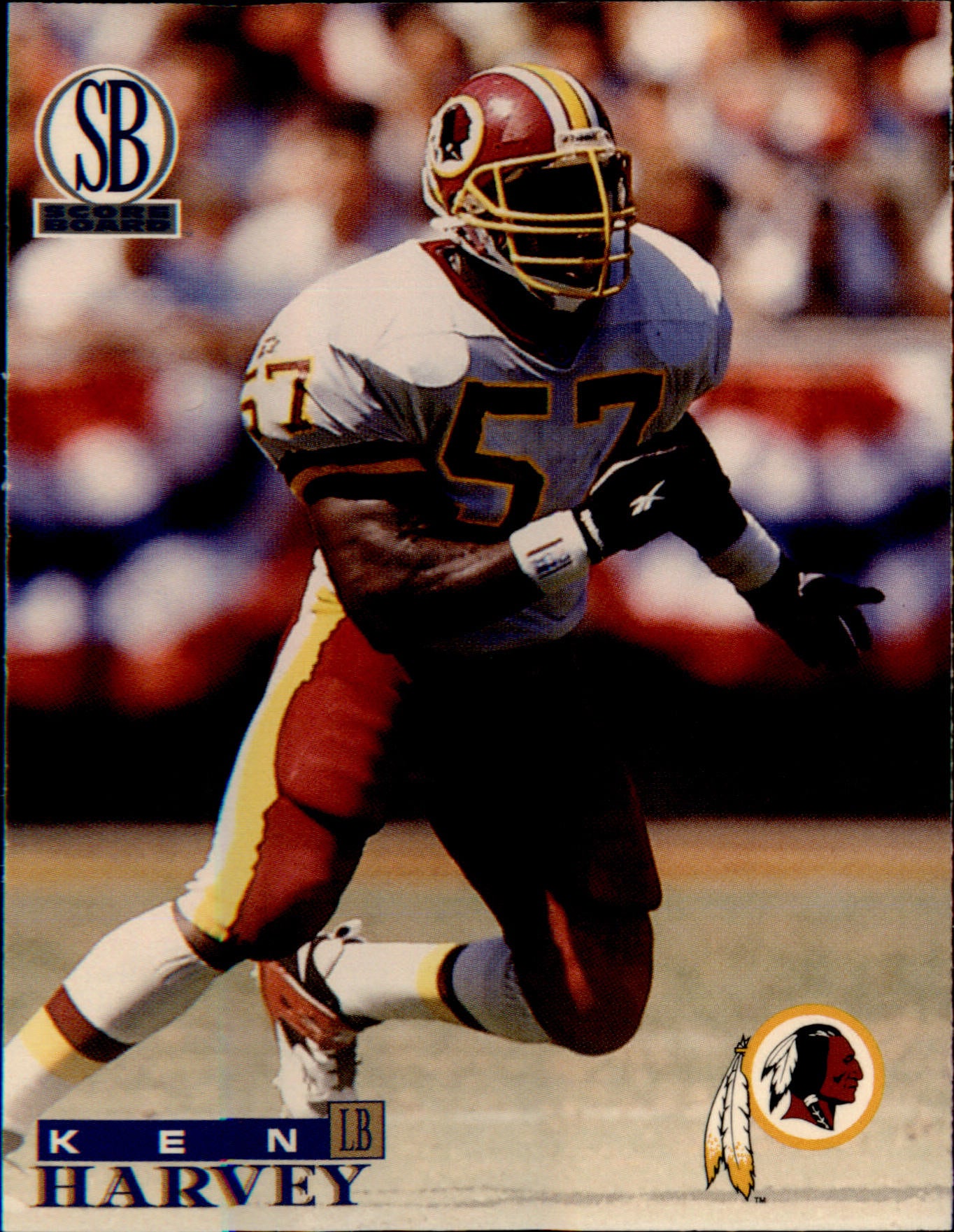 1996 Score Board Washington Redskins #WR7 Ken Harvey