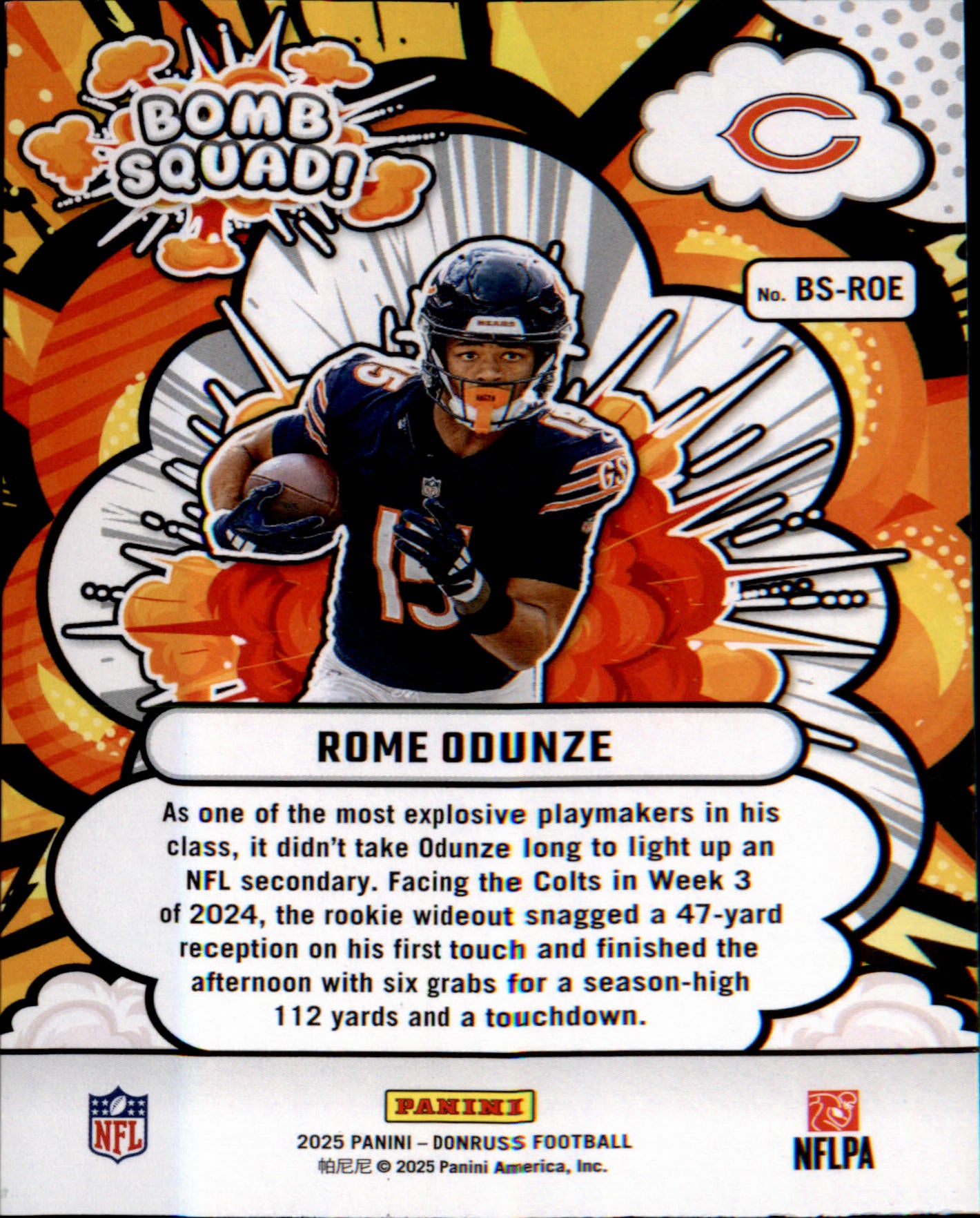2025 Donruss Bomb Squad #BS-ROE Rome Odunze