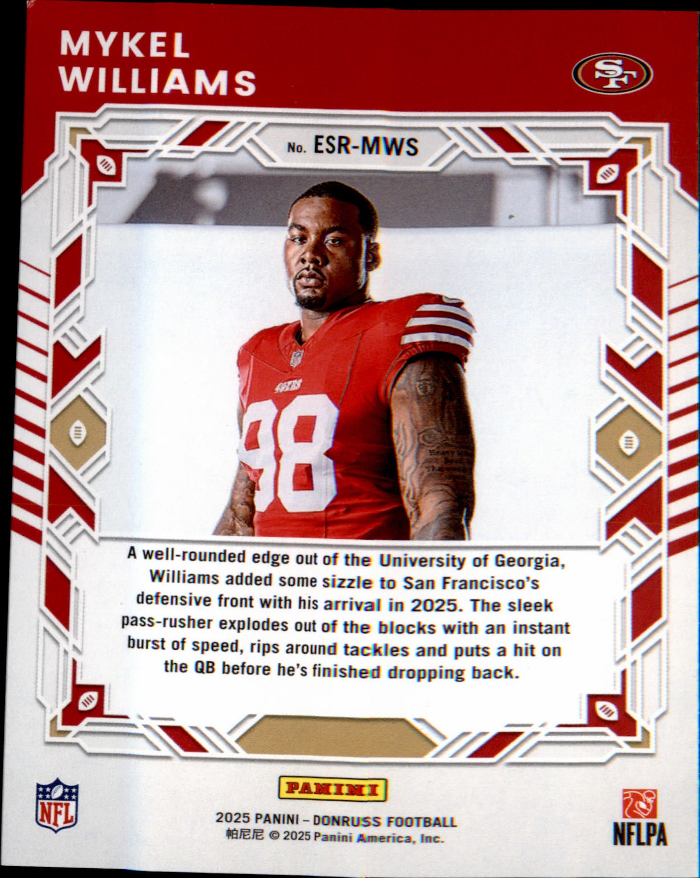 2025 Donruss Elite Series Rookies #ESR-MWS Mykel Williams
