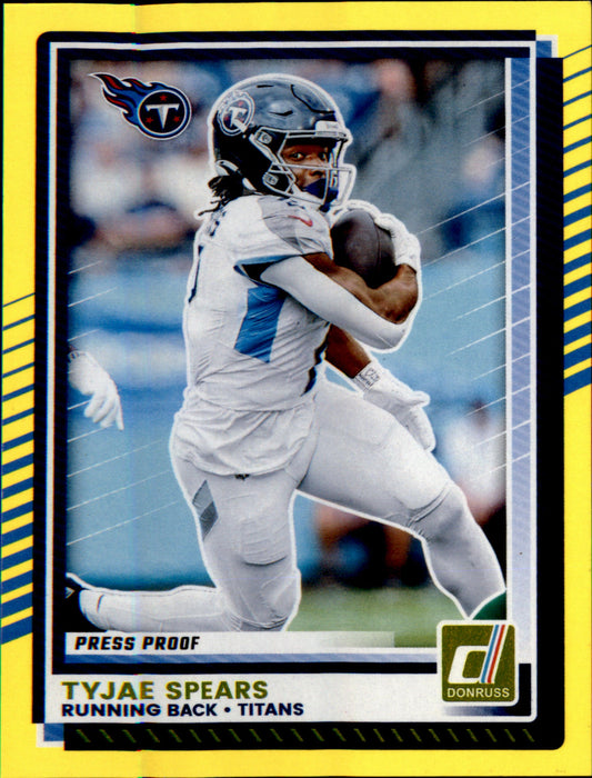 2025 Donruss Press Proofs Yellow #256 Tyjae Spears