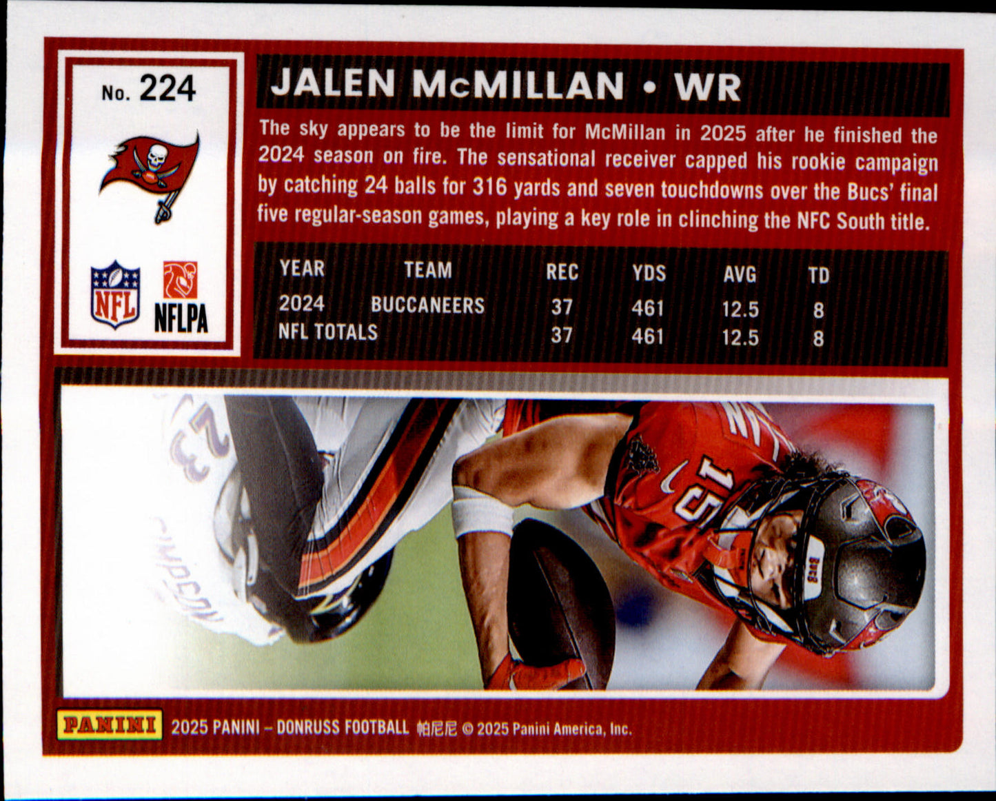 2025 Donruss Press Proofs Yellow #224 Jalen McMillan