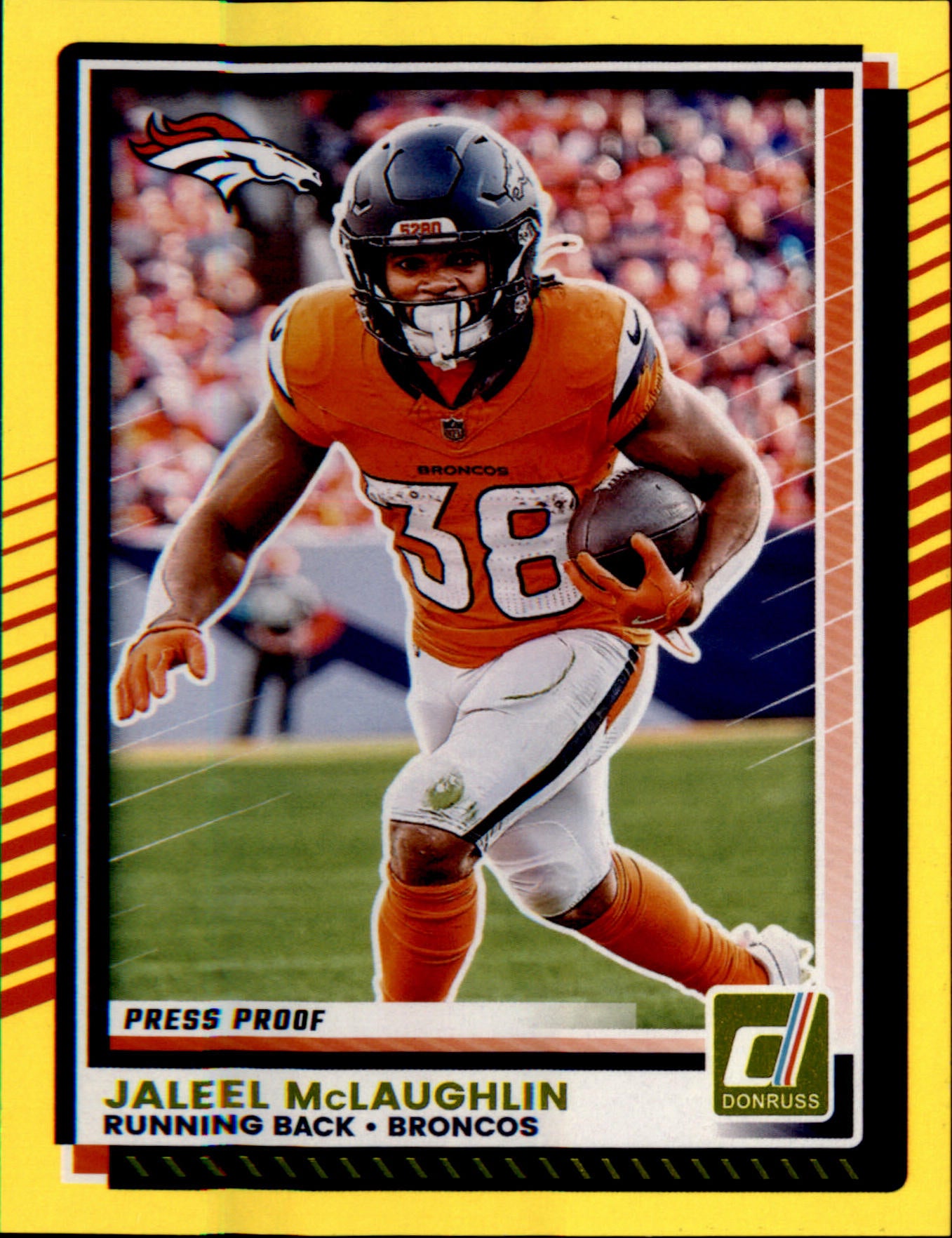 2025 Donruss Press Proofs Yellow #151 Jaleel McLaughlin