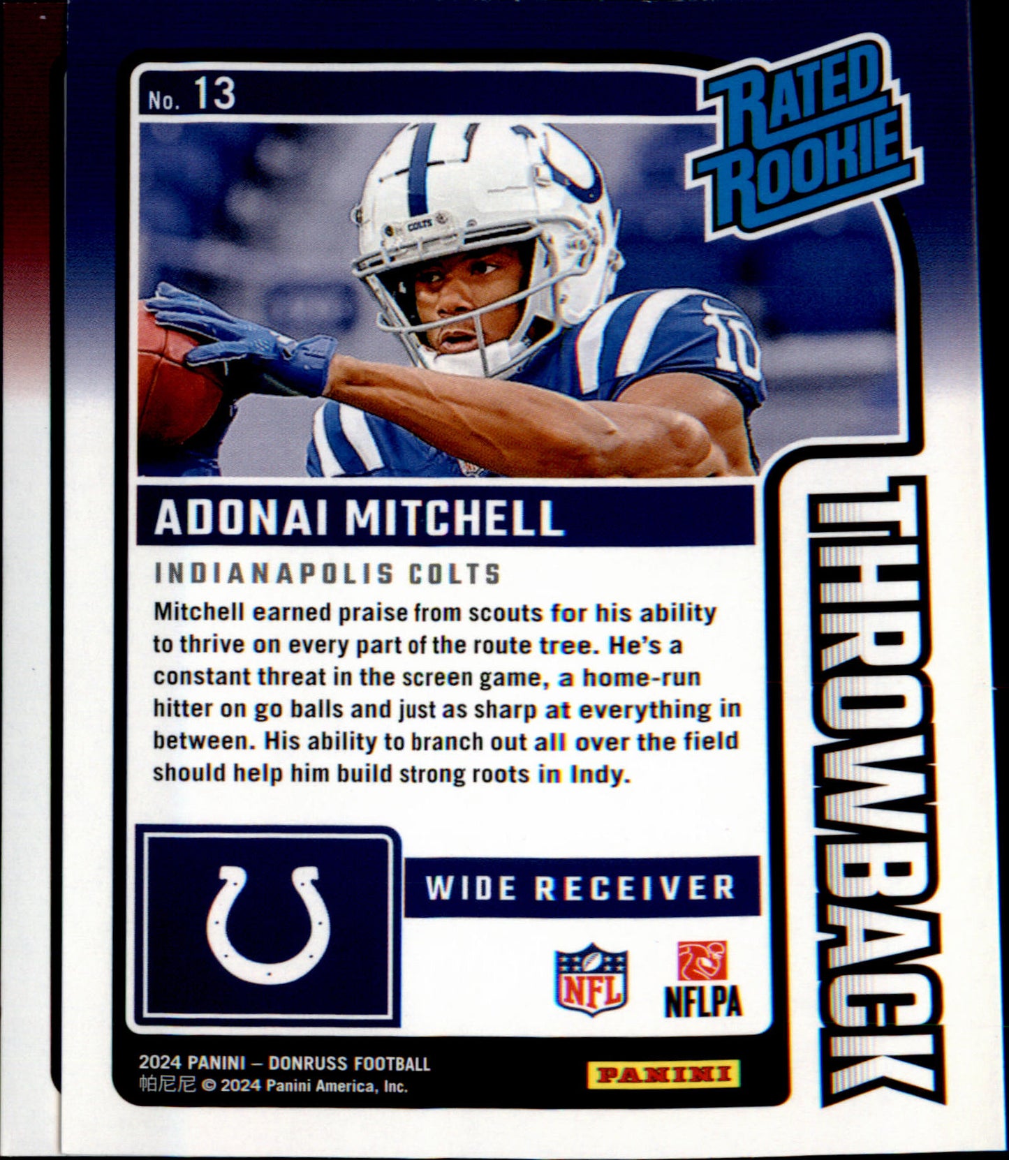 2024 Donruss Rated Rookies Throwback #16 Luke McCaffrey